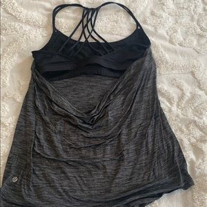 Lululemon tank open back built in bra